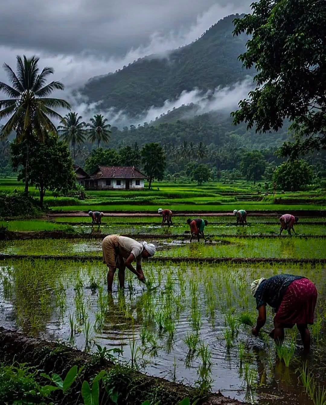 Rice Farming showing everyday farming and village tourism in Kokan