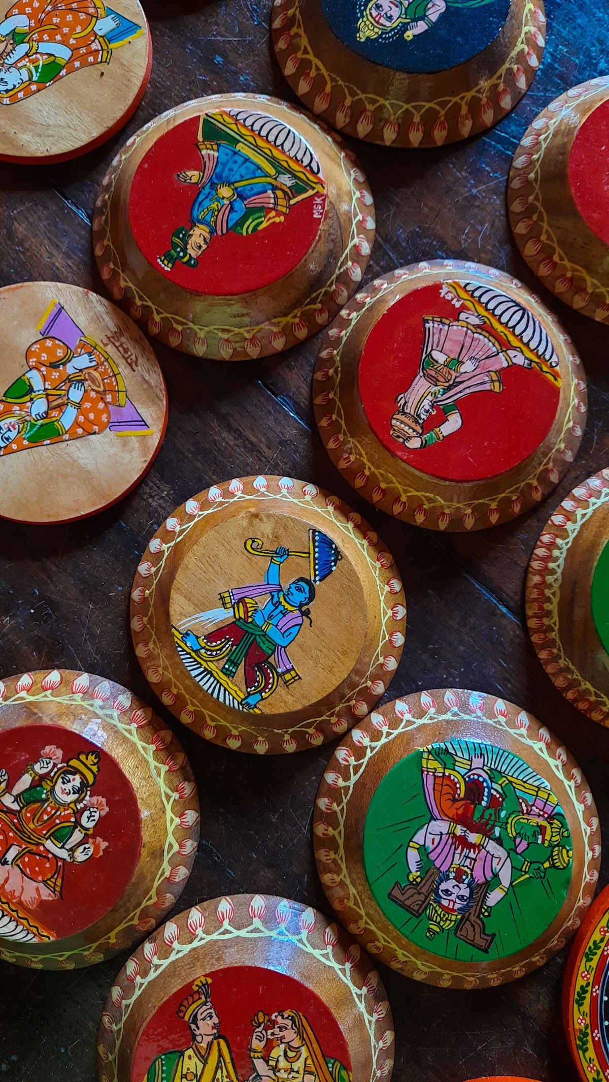 Sawantwadi Ganjifa Cards representing Kokan craft and performing arts traditions