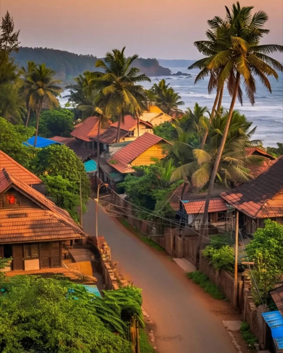 Coastal Village surrounded by the landscape and homes of rural Kokan