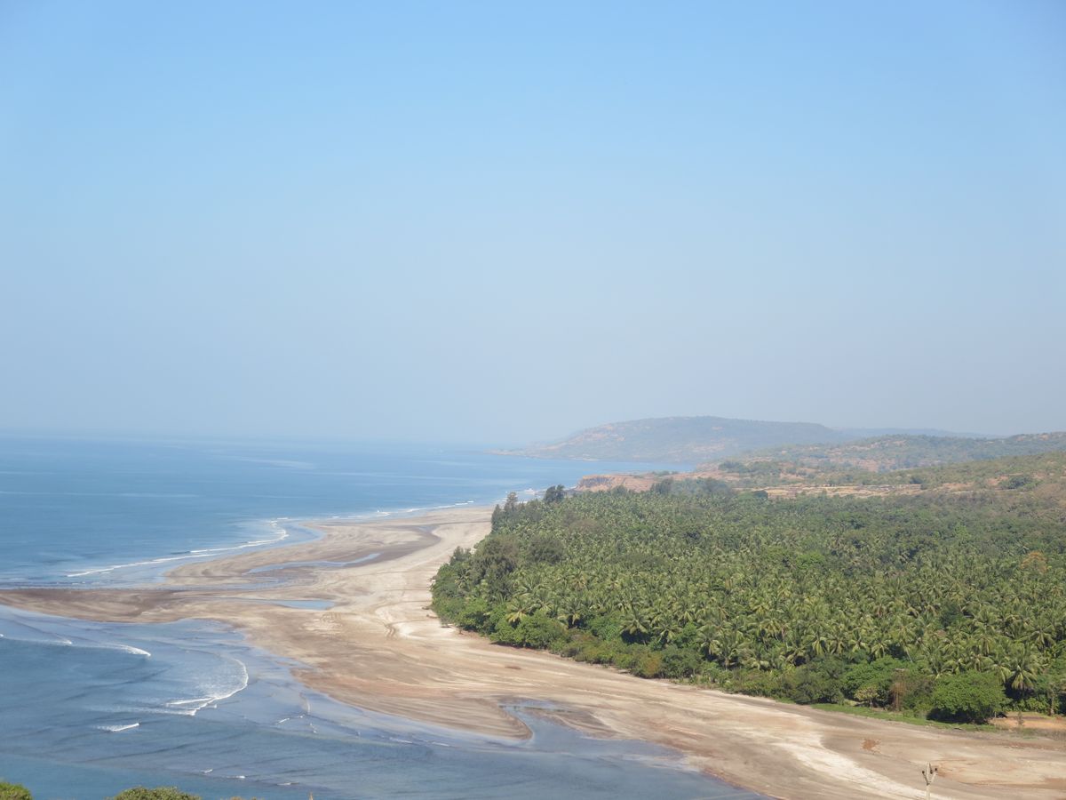 View of Anjarle Beach on the Kokan coastline