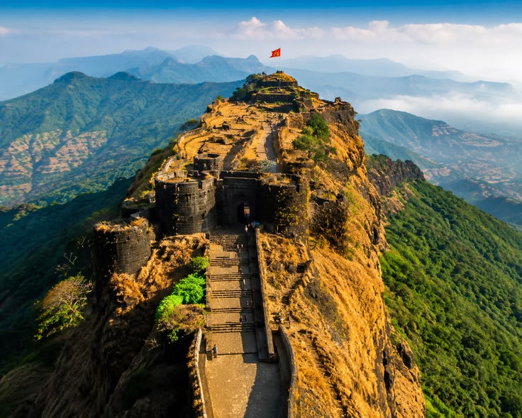 Scenic view of Raigad Mountain Fort, a heritage or nature destination in Kokan